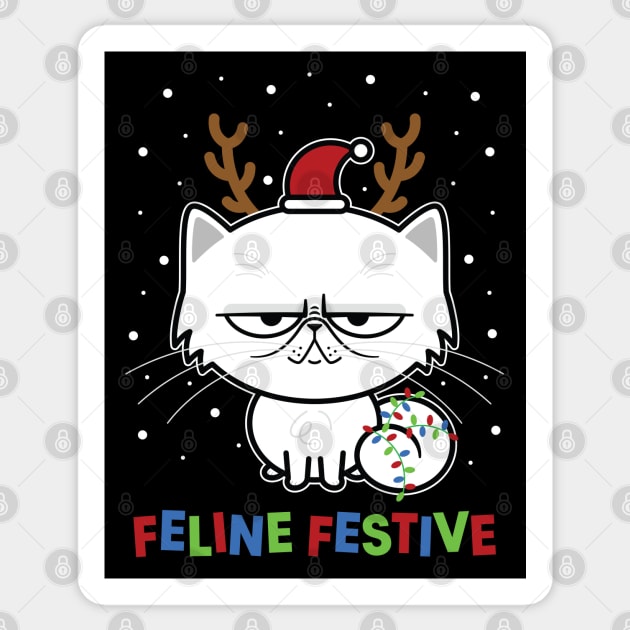 Feline Festive Sticker by Kitty Cotton